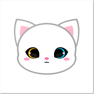 Cute Two Colored Eyes Cat Posters and Art